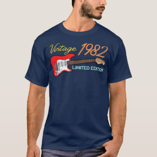 T-shirt Best of 1982 Anniversaire Guitare amants 40e Anniv
