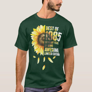 T-shirt Best Of 1985 Sunflower Year Of Birth Birthday 