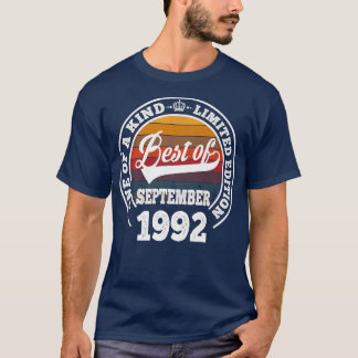 T-shirt Best Of September 1992 30th Birthday Gift For 30 Y