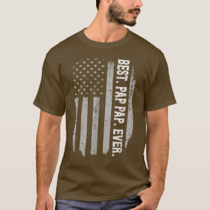 T-shirt Best Pap Pap Ever Vintage American Flag Father's D