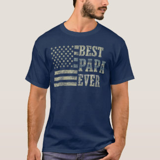 T-shirt Best Papa Ever American Flag USA Flag retro