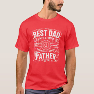 T-shirt Best Papa Vintage Limited Edition Cadeau Pour Père