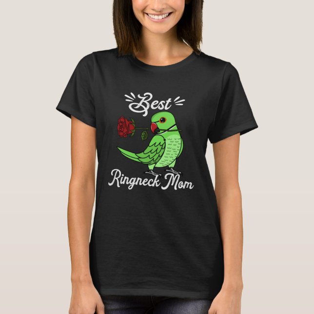 T-shirt Best Parrot Mom I Green Indian Ringneck (Devant)