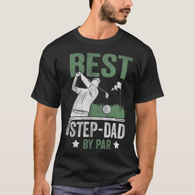 T-shirt Best Step-dad By Par Father's Day Golf Gift  (Devant)