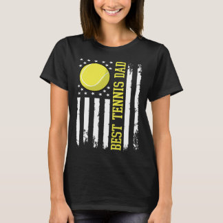 T-shirt Best Tennis Dad Tennis Daddy US Flag