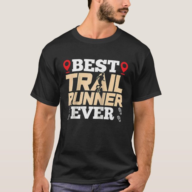 T-shirt Best Trail Runner Ever Trails Run Running Raglan B (Devant)