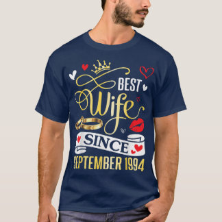 T-shirt Best Wife Since September 1994 Happy Marry 28 Year