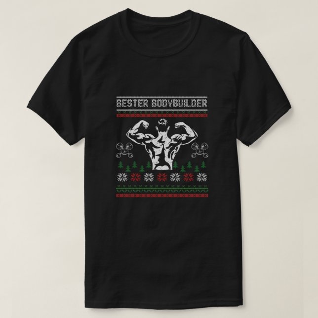 T-shirt Bester Bodybuilder Douille moche Sport de Noël G (Design devant)