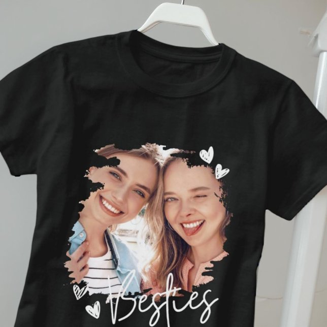 T-shirt Besties Moderne Coeurs Cool Meilleurs Amis Photo (Créateur téléchargé)