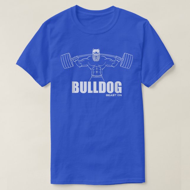 T-shirt Bête Bulldog BULLDOG Sur Gym Motivation Fitness Sa (Design devant)