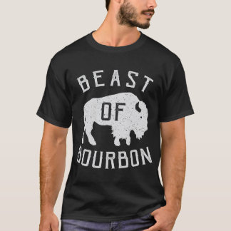 T-shirt Bête de Bourbon Boire Whiskey design Bison Buf