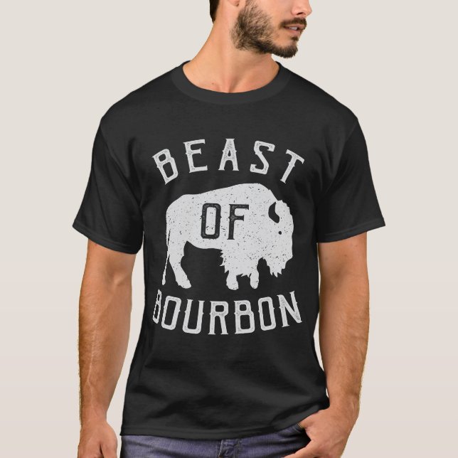 T-shirt Bête de Bourbon Boire Whiskey design Bison Buf (Devant)