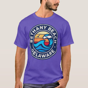T-shirt Bethany Beach Delaware DE Vintage Nautical Waves D
