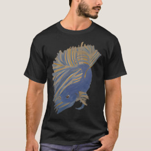 T-shirt Betta jaune moutarde et bleu commun