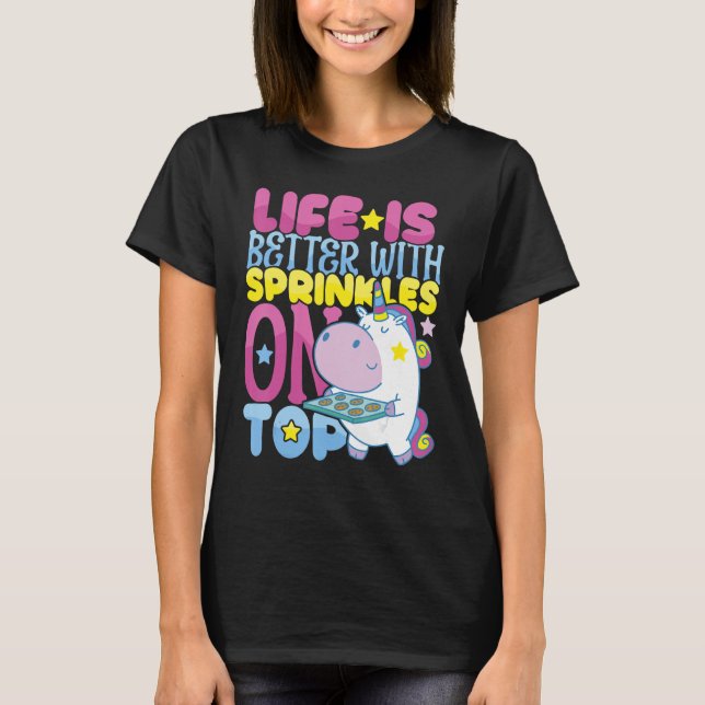 T-shirt Better with Sprinkles on Top Bakery Donut Cake Bak (Devant)