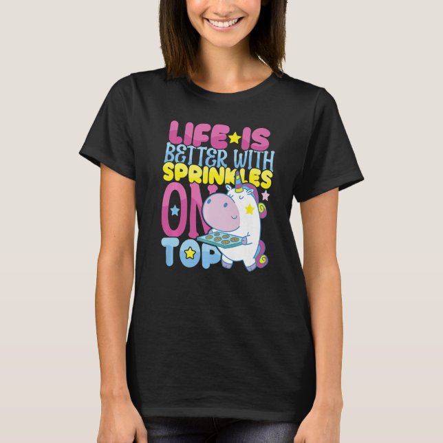 T-shirt Better with Sprinkles on Top Bakery Donut Cake Bak (Devant)