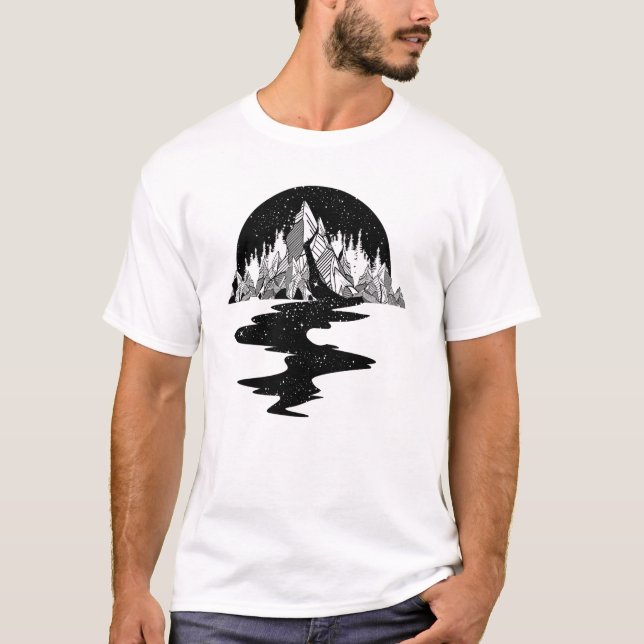 T-shirt Between The Mountains And The Stars (Devant)