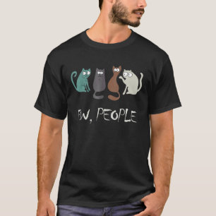 T-shirt Beurk Personnes Drôle Chat Noir Mignon Meowy Kitty