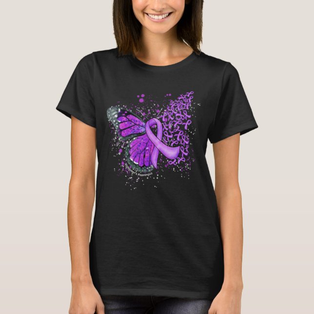 T-shirt Beurre à goutte pourpre Ruban Alzheimer's Aware (Devant)