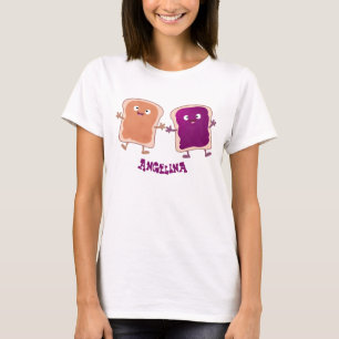 T-shirt Beurre d'arachide mignonne et caricature sandwich 