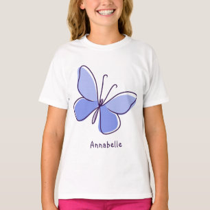 T-shirt Beurre d'insectes mignon dans Violet bleu et nom