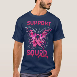 T-shirt Beurre rose Ruban Support Squad Cancer du sein