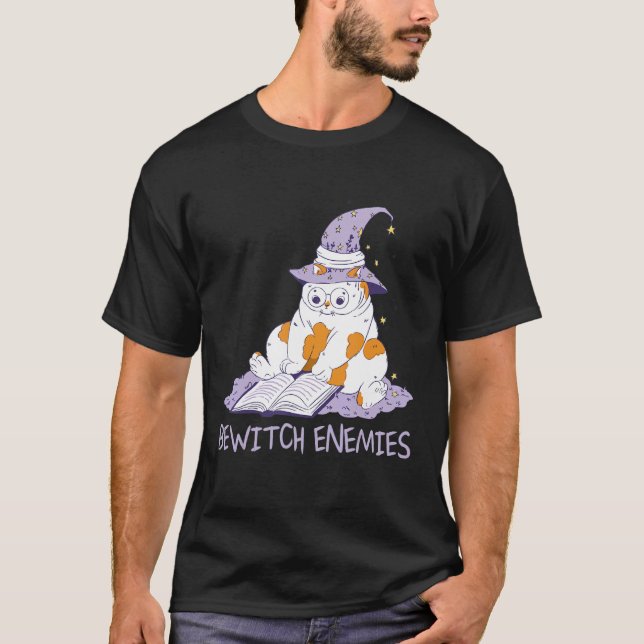 T-shirt Bewitch Enemies  Magic Cat Witch Saying Witchcraft (Devant)