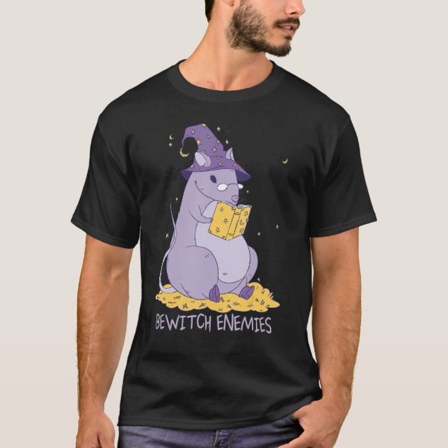 T-shirt Bewitch Enemis Magic Pet Rat sorcier dire sorcière (Devant)