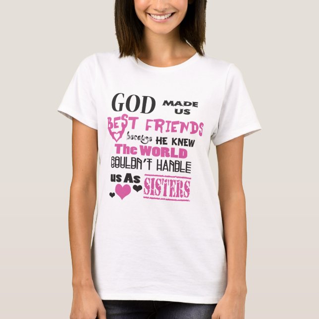 T-shirt BFF Dieu nous a rendu meilleurs amis (Devant)