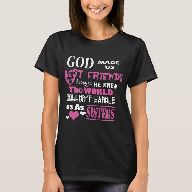 T-shirt BFF Dieu nous a rendu meilleurs amis (Devant)