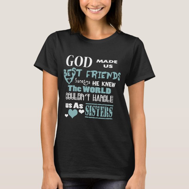 T-shirt BFF Dieu nous a rendu meilleurs amis Turquoises (Devant)