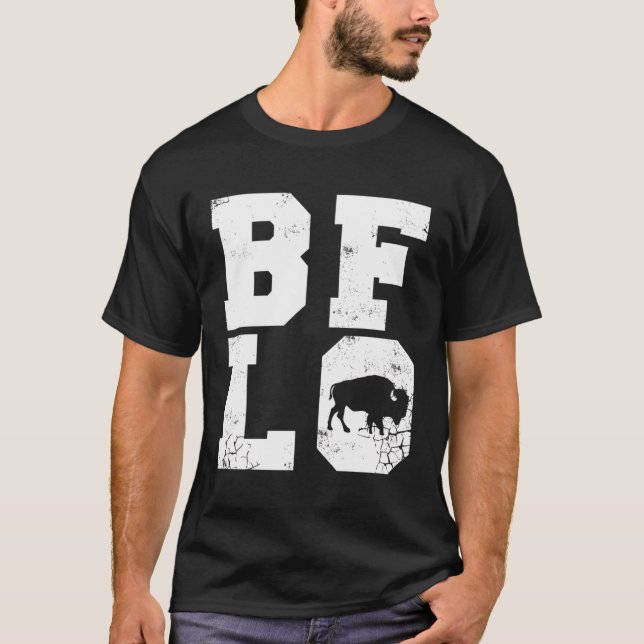 T-shirt Bflo Buffalo Ny en détresse (Devant)