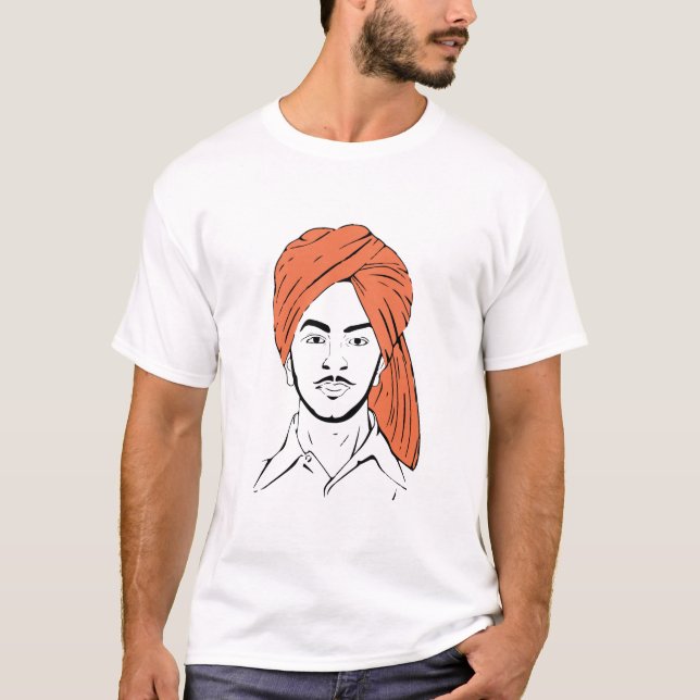 T-shirt Bhagat Singh le combat indien de liberté de héros (Devant)