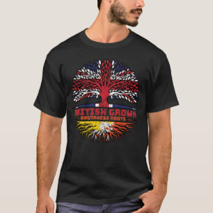 T-shirt Bhoutan Britanniques Royaume-Uni Drapeau des racin