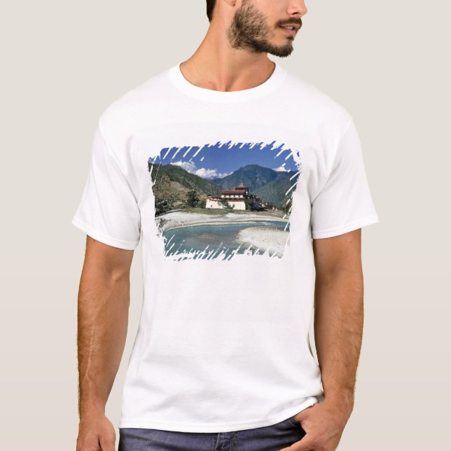 T-shirt Bhoutan, Punaka. Le fleuve Mo Chhu passe devant (Devant)