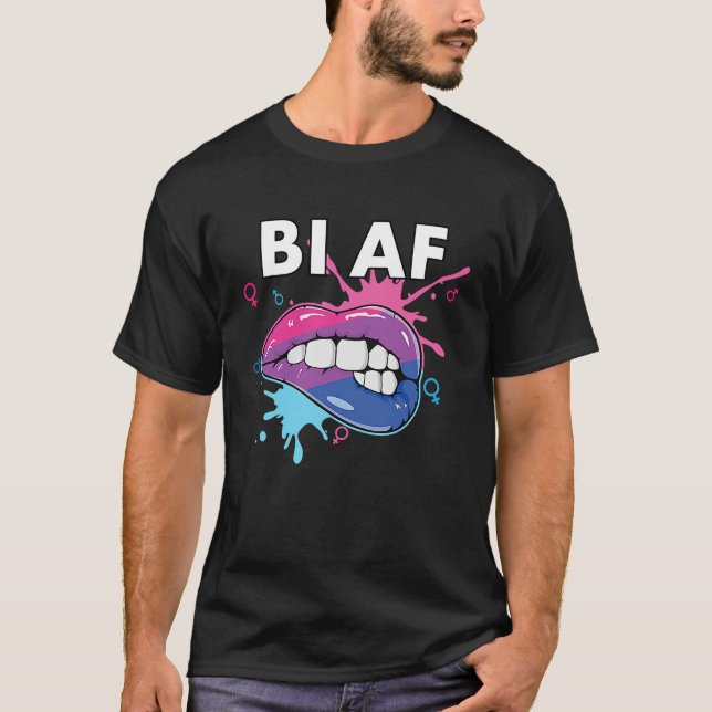 T-shirt Bi AF Bisexual Rainbow Pride March Bisexuality LGB (Devant)