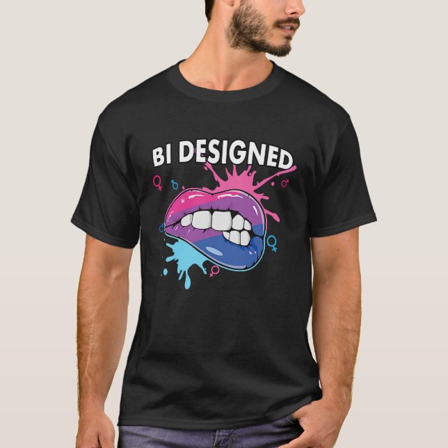 T-shirt Bi Designed Bisexual Rainbow Pride March Bisexuali (Devant)