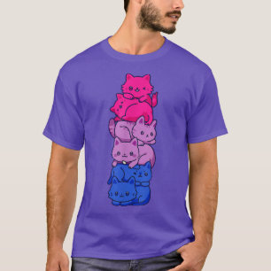T-shirt Bi Pride Chat LGBT Biseual Drapeau Cute Kawaii Cha