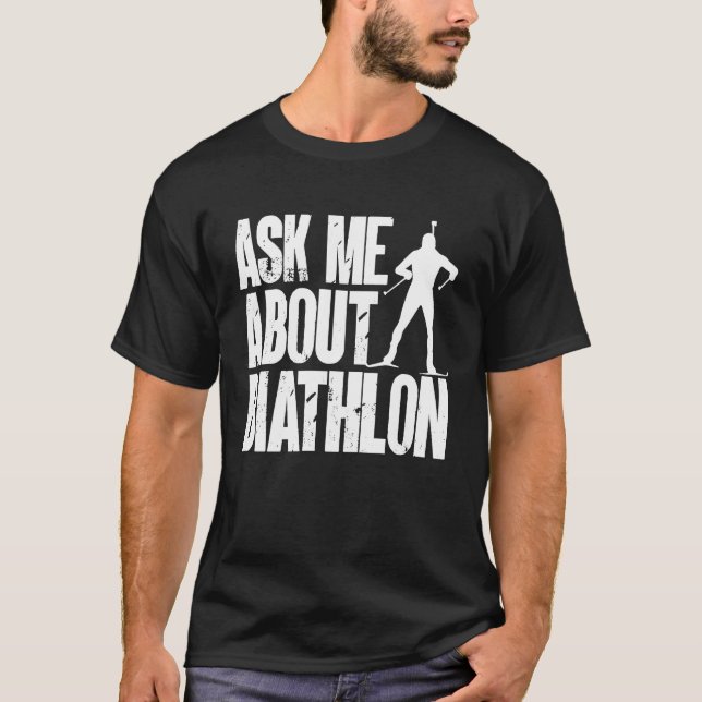 T-shirt Biathlon Biathlete Cross Skiing Target Shooting (Devant)