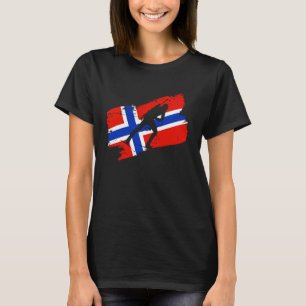 T-shirt Biathlon Norvège Drapeau Norvégien Skin de fond
