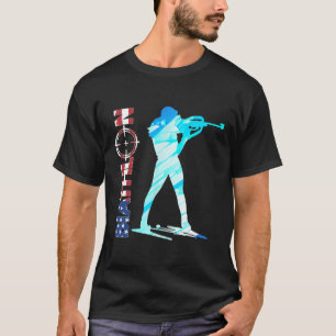 T-shirt Biathlon Usa Drapeau Vêtements American Cross-coun
