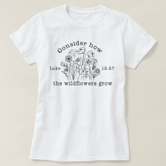 T-shirt Bible chrétienne fleur sauvage Verse Écriture