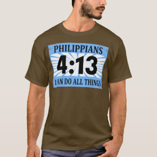 T-shirt Bible de course chrétienne Philippiens 413 Je peux