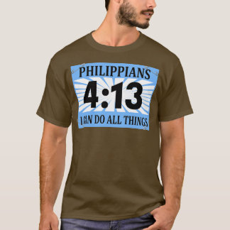 T-shirt Bible de course chrétienne Philippiens 413 Je peux