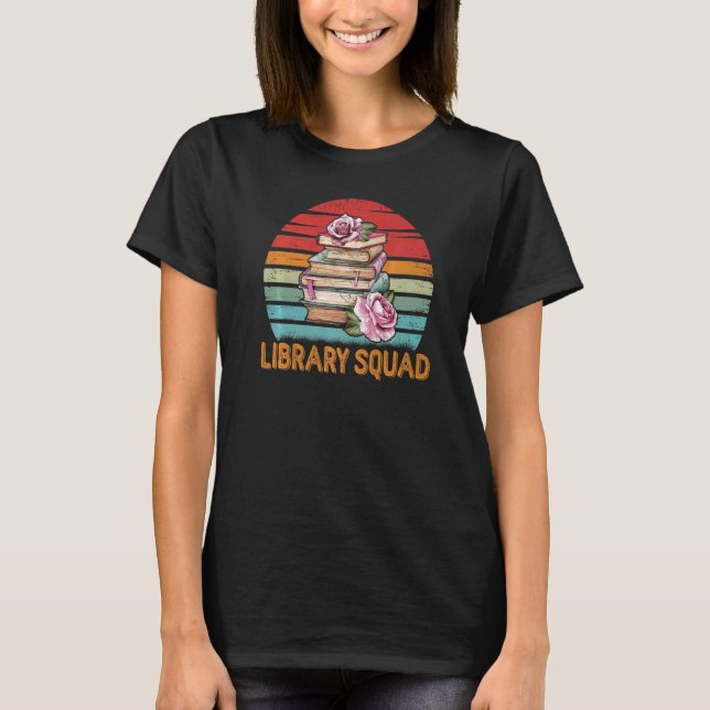 T-shirt Bibliothécaire de l'escadron de bibliothèque Vin d (Devant)