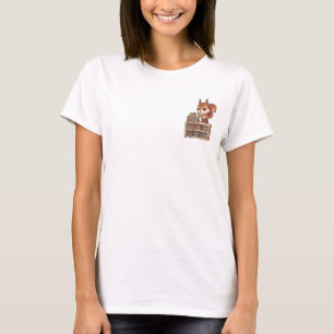 T-shirt Bibliothécaire Écureuil Fantaisiste en Train de Li