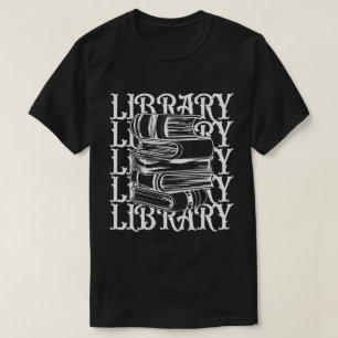 T-shirt Bibliothèque de typographie blanc