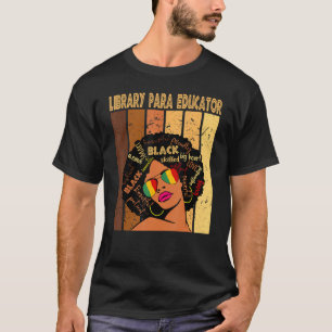 T-shirt Bibliothèque Para Educator Femmes africaines Noir