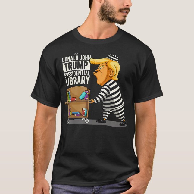 T-shirt Bibliothèque présidentielle de la prison de Trump (Devant)