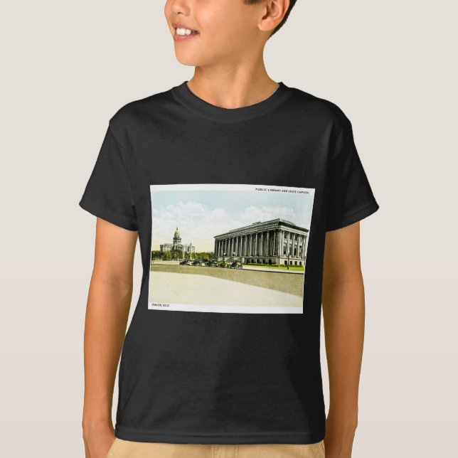 T-shirt Bibliothèque publique et capitol d'état, Denver, (Devant)